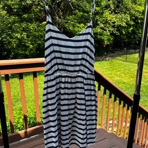 Navy and White Striped Dress